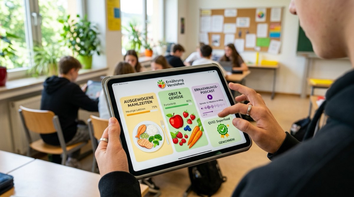 Digital textbook “Understanding Nutrition” on a tablet